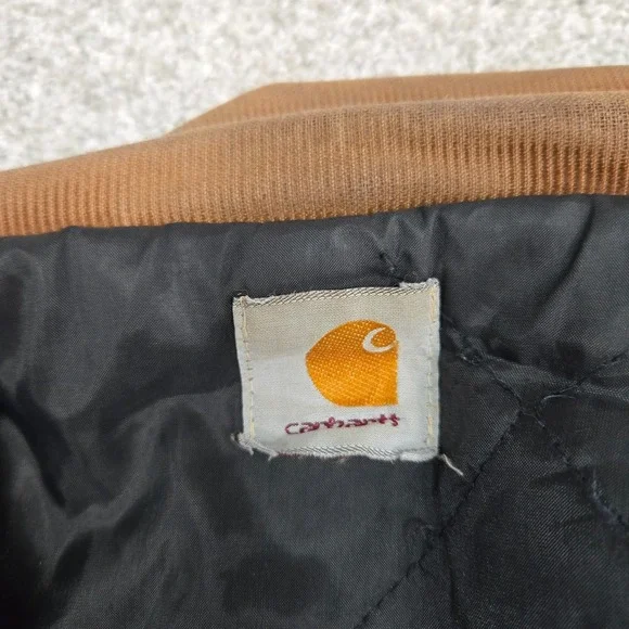 Vintage Carhartt Corduroy Collar Duck canvas Quilt Lined coat distressed men 2XL - Picture 3 of 8